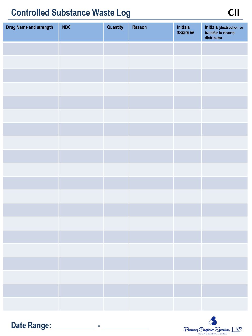 Controlled Substance Waste Log RxMarketplace